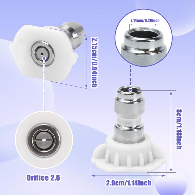 VIPRUSH Pressure Washer Tips, 7 Pack Power Washer Nozzle Tips, 40 Degree White, 1/4 Inch Quick Connect, 4000 PSI - Image 5